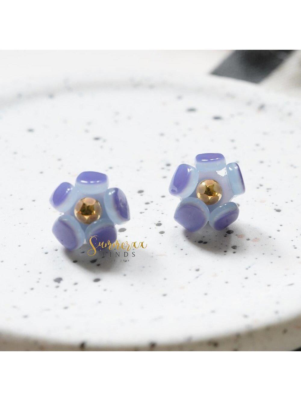 Lele Sadoughi Mini Buttercup Stud Earrings Wisteria